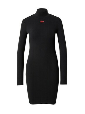 Obleka HUGO črna barva - črna. Obleka iz kolekcije HUGO. Model izdelan iz elastičnega materiala