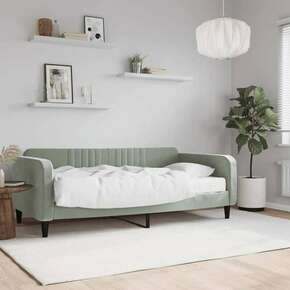 Greatstore Dnevna postelja z vzmetnico svetlo siva 90x190 cm žamet
