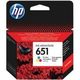 HP 651 Tri-colour Ink Cartridge
