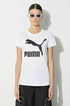 Bombažna kratka majica Puma Classic Logo Tee bela barva - bela. Kratka majica iz kolekcije Puma