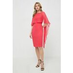 Svilena obleka Luisa Spagnoli rdeča barva - rdeča. Obleka iz kolekcije Luisa Spagnoli. Model izdelan iz enobarvne tkanine. Model iz izjemno udobnega, visokokakovostnega materiala.