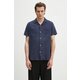 Bombažna srajca Barbour Barbour Benson Textured Relaxed Fit S/S Shirt mornarsko modra MSH5613