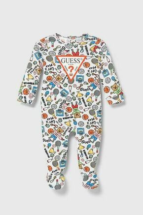 Otroške bombažne hlačke Guess - pisana. Pajac za dojenčka iz kolekcije Guess. Model izdelan iz mehke