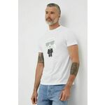 Bombažen t-shirt Karl Lagerfeld bela barva - bela. Lahek T-shirt iz kolekcije Karl Lagerfeld. Model izdelan iz tanke, elastične pletenine.