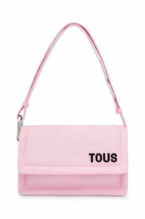 Torbica Tous roza barva - roza. Srednje velika torbica iz kolekcije Tous. Model na zapenjanje