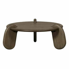 Rjava okrogla mizica z mizno ploščo v orehovem dekorju ø 100 cm Imbue – BePureHome