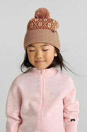 Otroška volnena kapa Reima Kuurassa rjava barva - rjava. Otroška kapa iz kolekcije Reima. Model izdelan iz vzorčaste pletenine.