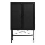 Črna omarica v hrastovem dekorju 80x135 cm Pensacola – Unique Furniture
