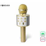Forever BMS-300 LITE mikrofon &amp; zvočnik, KARAOKE, Bluetooth, microSD, AUX, baterija, zlat (Honey Gold)