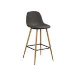Design Scandinavia Barski stol Wanda (SET 2 kosa), hrast/siva