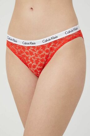 Spodnjice Calvin Klein Underwear - rdeča. Spodnjice iz kolekcije Calvin Klein Underwear. Model izdelan iz čipkastega materiala. V kompletu so trije pari.