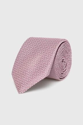 Svilena kravata BOSS vijolična barva - vijolična. Kravata iz kolekcije BOSS. Model izdelan iz vzorčaste tkanine.
