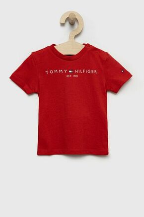 Otroška bombažna kratka majica Tommy Hilfiger rdeča barva - rdeča. Otroški kratka majica iz kolekcije Tommy Hilfiger. Model izdelan iz tanke