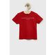 Otroška bombažna kratka majica Tommy Hilfiger rdeča barva - rdeča. Otroški kratka majica iz kolekcije Tommy Hilfiger. Model izdelan iz tanke, elastične pletenine.