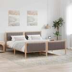 Vidaxl Kovinska posteljna konstrukcija Rjava in taupe 180 x 200 cm