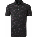 Footjoy Tropic Golf Print Mens Polo Shirt Black/Orchid L