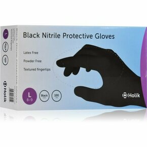 Holík Nitril Black zaščitne rokavice iz nitrila brez pudra velikost L 100 kos
