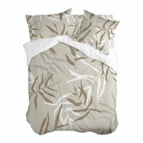 Bela/rjava bombažna prevleka za odejo za zakonsko posteljo 200x200 cm Maple – Blanc