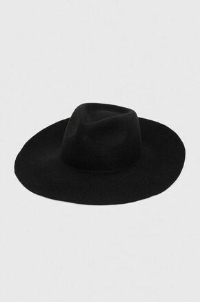 Volnen klobuk MAX&amp;Co. x Anna Dello Russo črna barva - črna. Klobuk iz kolekcije MAX&amp;Co. Model s širokim robom