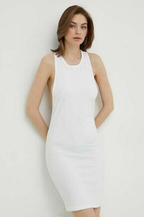 Obleka za na plažo Calvin Klein bela barva - bela. Obleka za na plažo iz kolekcije Calvin Klein. Model izdelan iz enobarvnega materiala. Izjemno udobna tkanina z visoko vsebnostjo bombaža.