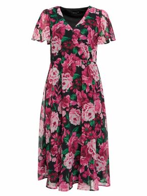 Orsay Ženska črno-rožnata cvetlična obleka ORSAY_471674-660000 40