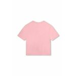 Otroška bombažna kratka majica Marc Jacobs roza barva - roza. Otroške kratka majica iz kolekcije Marc Jacobs, izdelana iz tanke, elastične pletenine. Model iz zračne bombažne tkanine.