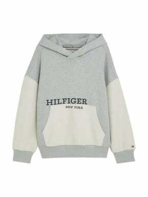 Otroški bombažen pulover Tommy Hilfiger siva barva