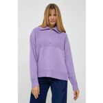 Volnen pulover Beatrice B ženski, vijolična barva - vijolična. Pulover iz kolekcije Beatrice B. Model izdelan iz volnene pletenine. Deviška volna je lažja od klasične volne. Odlikujejo jo izjemna mehkoba, finost in trpežnost.
