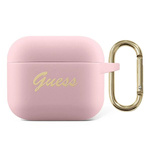 Guess GUAPSSSI AirPods Pro cover roza/pink Silikon Vintage Script