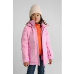Otroška puhovka Reima Viikki roza barva - roza. Otroška zimska jakna iz kolekcije Reima. Podložen model, izdelan iz vodoodpornega materiala z visoko zračnostjo.