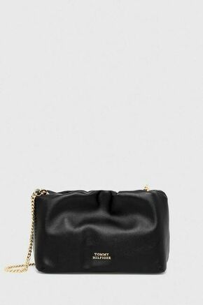 Usnjene superge Tommy Hilfiger črna barva - črna. Majhna torbica iz kolekcije Tommy Hilfiger. Model na zapenjanje