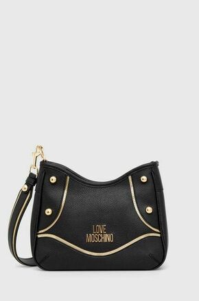 Torbica Love Moschino črna barva - črna. Srednje velika torbica iz kolekcije Love Moschino. Model na zapenjanje