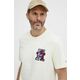 Bombažna kratka majica Tommy Hilfiger moška, bež barva, MW0MW34423 - bež. Kratka majica iz kolekcije Tommy Hilfiger, izdelana iz pletenine z nalepko. Model iz izjemno udobne bombažne tkanine.