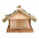 Lesena krmilnica s slamnato streho Esschert Design, višina 22,8 cm