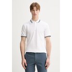 Polo G-Star Raw - bela. Polo iz kolekcije G-Star Raw, izdelan iz enobarvne pletenine. Model iz izjemno udobne tkanine z visoko vsebnostjo bombaža.