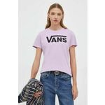 Bombažna kratka majica Vans ženski, vijolična barva - vijolična. Lahkotna kratka majica iz kolekcije Vans, izdelana iz pletenine, prijetne na otip. Model iz izjemno udobne, zračne tkanine.