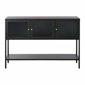 Črna kovinska vitrina 88x132 cm Carmel – Unique Furniture