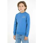 Otroški pulover Tommy Hilfiger - modra. Otroški pulover iz kolekcije Tommy Hilfiger. Model izdelan iz pletenine s potiskom.