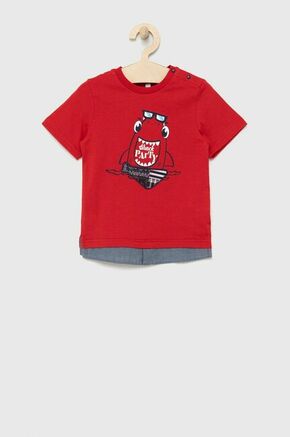 Birba&amp;Trybeyond bombažna otroška majica - rdeča. Kratka majica otrocih iz zbirke Birba&amp;Trybeyond. Model je izdelan iz kombinacije pletenin in tkanine.