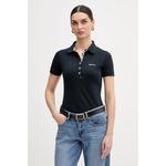 Barbour Polo majica ženska iz bombaža z elastanom mornarsko modra LML0634