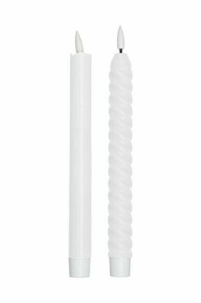 Led sveča Design Letters 2-pack - bela. LED sveča iz kolekcije Design Letters. Model izdelan iz umetne snovi.