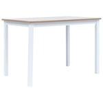 Greatstore Jedilna miza bela in rjava 114x71x75 cm trden les kavčukovca
