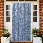Zavesa proti mrčesu iz šenilje 90x220 cm modra, bela in srebrna
