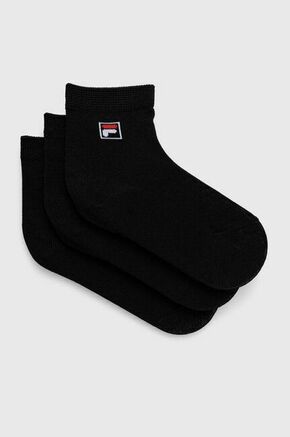 Otroške nogavice Fila 3-pack črna barva - črna. Otroški Visoke nogavice iz kolekcije Fila. Model izdelan iz elastičnega