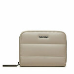 Majhna ženska denarnica Calvin Klein Line Quilt Medium Zip Around K60K612201 Bež