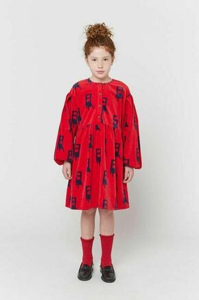 Otroška obleka Bobo Choses rdeča barva - rdeča. Otroški obleka iz kolekcije Bobo Choses. Nabran model