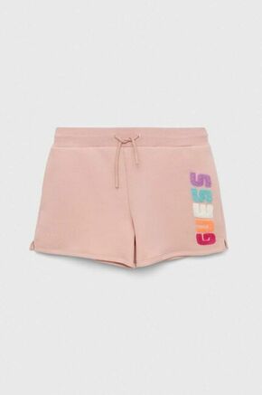 Otroške kratke hlače Guess roza barva - roza. Otroški kratke hlače iz kolekcije Guess. Model izdelan iz tanke