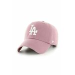 Bombažna bejzbolska kapa 47 brand MLB Los Angeles Dodgers roza barva, B-NLRGW12GWS-QC - roza. Kapa s šiltom vrste baseball iz kolekcije 47 brand. Model izdelan iz pletenine z nalepko.