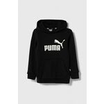 Otroški pulover Puma ESS Logo Hoodie FL G črna barva, s kapuco - črna. Otroški pulover s kapuco iz kolekcije Puma, izdelan iz debele, rahlo elastične pletenine. Model iz izjemno udobne tkanine z visoko vsebnostjo bombaža.