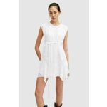 Obleka AllSaints AUDRINA EMB DRESS bela barva, W179DA - bela. Obleka iz kolekcije AllSaints. Trapez model, izdelan iz tkanine z dekorativnim vezenjem.